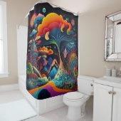 Psychedelic Shower Curtain Douchegordijn (In situ)