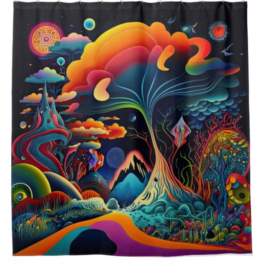 Psychedelic Shower Curtain Douchegordijn (Voorkant)