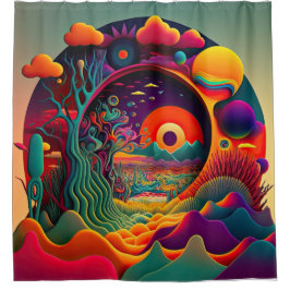 Psychedelic Shower Curtain Douchegordijn