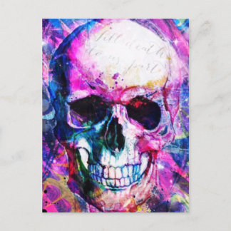 Psychedelic Skull Briefkaart