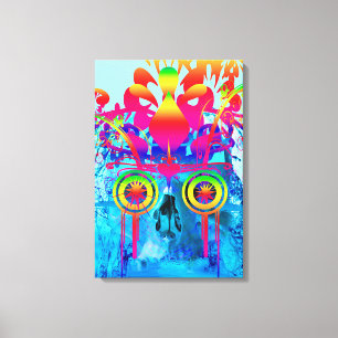 Psychedelic Skull Canvas Afdruk