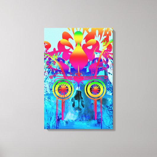 Psychedelic Skull Canvas Afdruk (Voorkant)