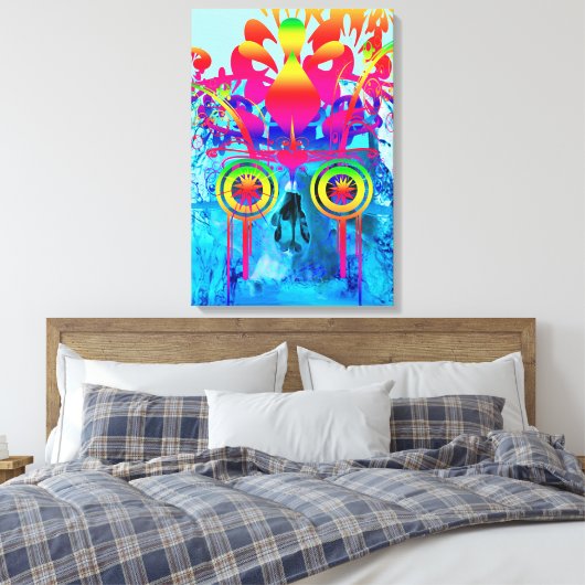 Psychedelic Skull Canvas Afdruk (Insitu (Slaapkamer))