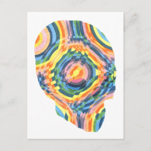 Psychedelic Skull II Briefkaart