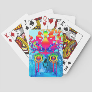 Psychedelic Skull Pokerkaarten