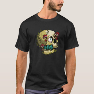 Psychedelic Skull Psilocybin paddenstoelen Skelet T-shirt