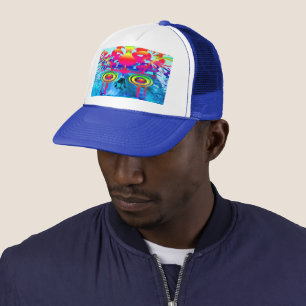 Psychedelic Skull Trucker Hat Pet