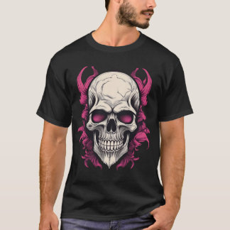 Psychedelic Skull Vibrant Digitaal Kunstwerk T-shi T-shirt