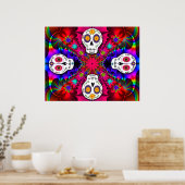 Psychedelic Skulls Poster (Keuken)