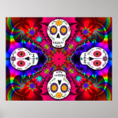 Psychedelic Skulls Poster (Voorkant)