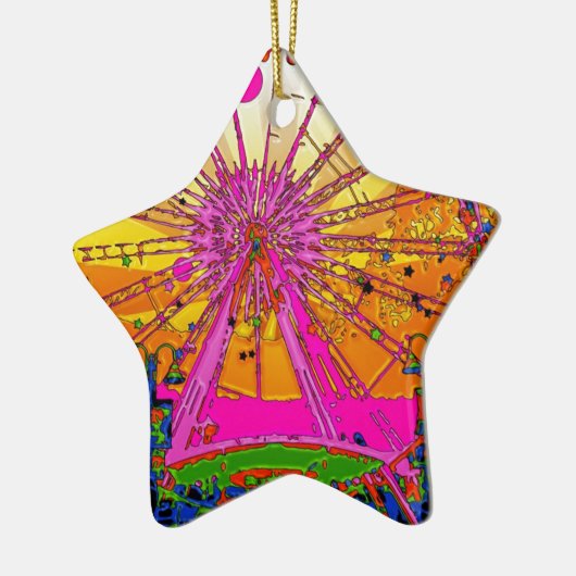 Psychedelic Sky Wheel Star-vorm Keramisch Ornament (Links)