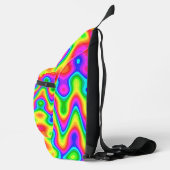 Psychedelic Sling Backpack with Neon Swirl Pattern Bag (Rechts)