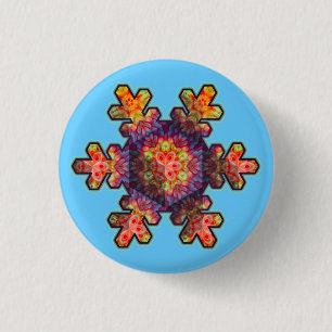 Psychedelic Snowflake Ronde Button 3,2 Cm