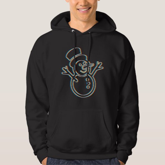 Psychedelic Snowman Trippy-kerstfeest Hoodie (Voorkant)