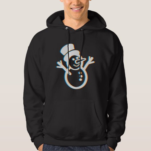 Psychedelic Snowman Trippy-kerstfeestcadeau Hoodie (Voorkant)
