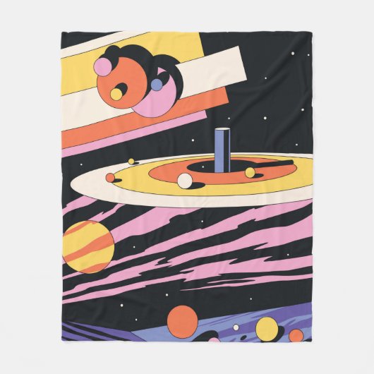 Psychedelic Space - Abstracte illustratie, Geometr Fleece Deken (Voorkant)