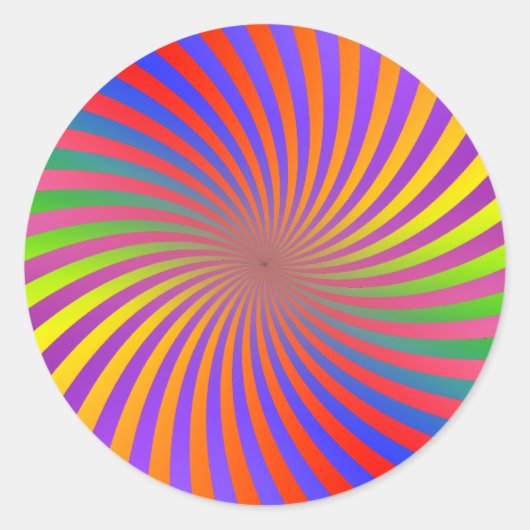 Psychedelic Spiral Design: Ronde Sticker (Voorkant)