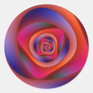 Psychedelic Spiral Labyrinth Round Sticker