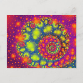 Psychedelic Spiral Neon Decoratieve Abstracte Kuns Briefkaart