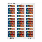 Psychedelic Splatter | Abstract regenboogmonogram Etiket (Full Sheet)