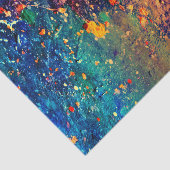 Psychedelic Splatter | Abstracte kleurrijke regenb Tissuepapier (Detail)