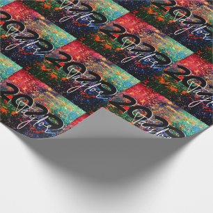 Psychedelic Splatter Regenboog Abstract Afstuder Cadeaupapier