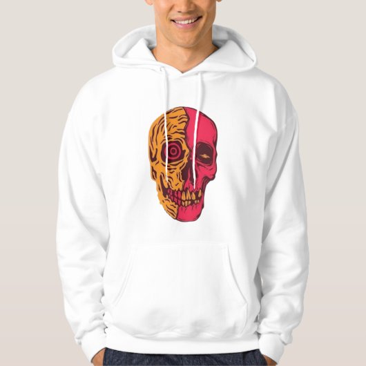 Psychedelic Split Skull Art Hoodie (Voorkant)