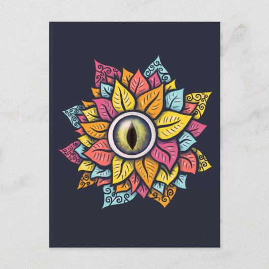 Psychedelic Spooky Eye kleurig Briefkaart (Voorkant)