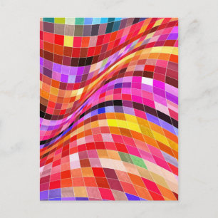 Psychedelic Square Pattern Briefkaart
