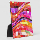 Psychedelic Square Pattern Fotoplaat (Zijkant)