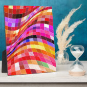 Psychedelic Square Pattern Fotoplaat (Zijkant)