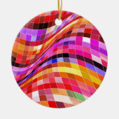 Psychedelic Square Pattern Keramisch Ornament (Voorkant)