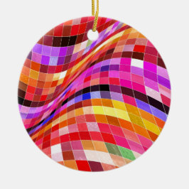 Psychedelic Square Pattern Keramisch Ornament