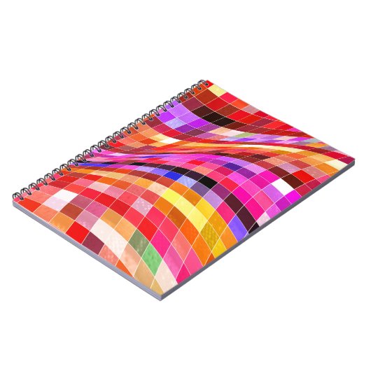 Psychedelic Square Pattern Notitieboek (Linkerzijde)