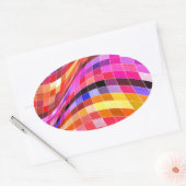 Psychedelic Square Pattern Ovale Sticker (Envelop)