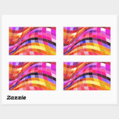 Psychedelic Square Pattern Rechthoekige Sticker (Vel)