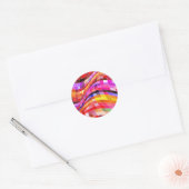 Psychedelic Square Pattern Ronde Sticker (Envelop)