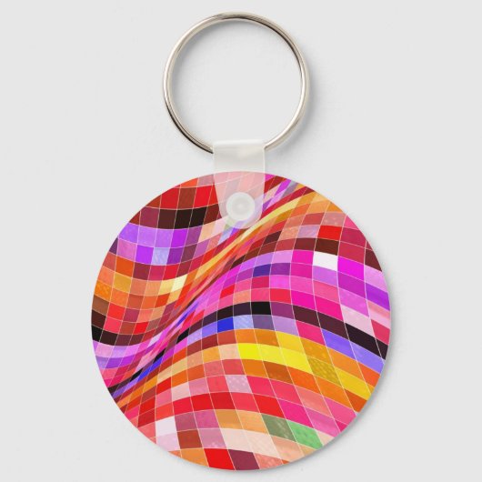 Psychedelic Square Pattern Sleutelhanger (Voorkant)