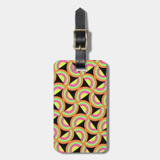 Psychedelic Squares Bagagelabel (Voorkant verticaal)