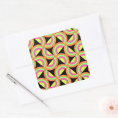 Psychedelic Squares Vierkante Sticker (Envelop)