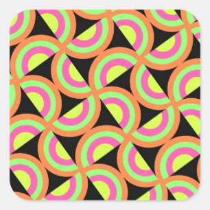 Psychedelic Squares Vierkante Sticker