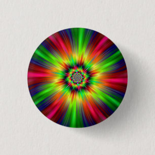 Psychedelic Star Burst Ronde Button 3,2 Cm