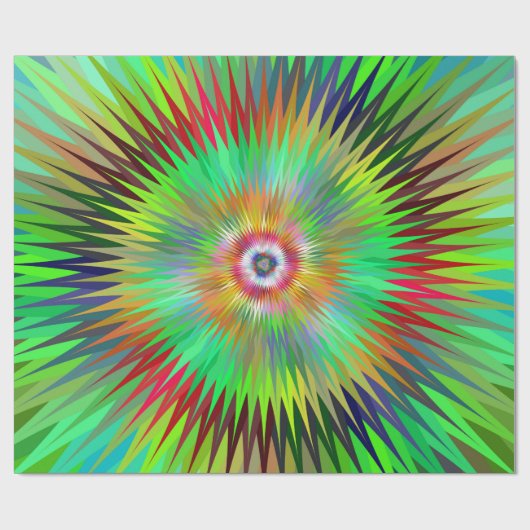 Psychedelic Starburst Fractal Cadeaupapier (Vlak)