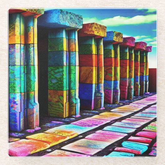 Psychedelic Stones Glazen Onderzetter (Voorkant)