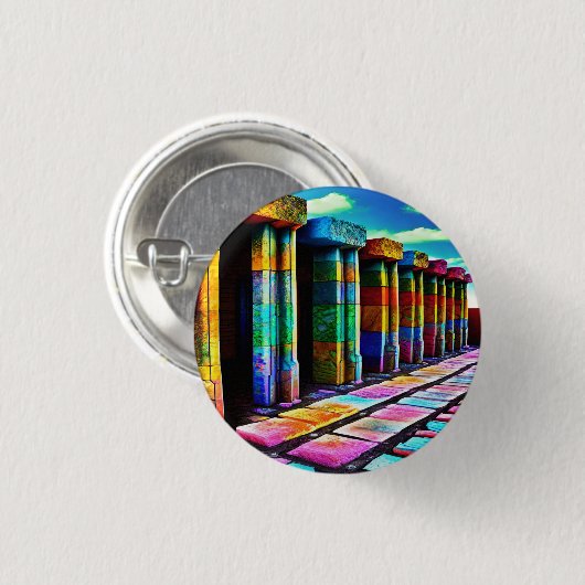 Psychedelic Stones Ronde Button 3,2 Cm (Voorkant /achterkant)