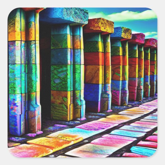 Psychedelic Stones Vierkante Sticker (Voorkant)