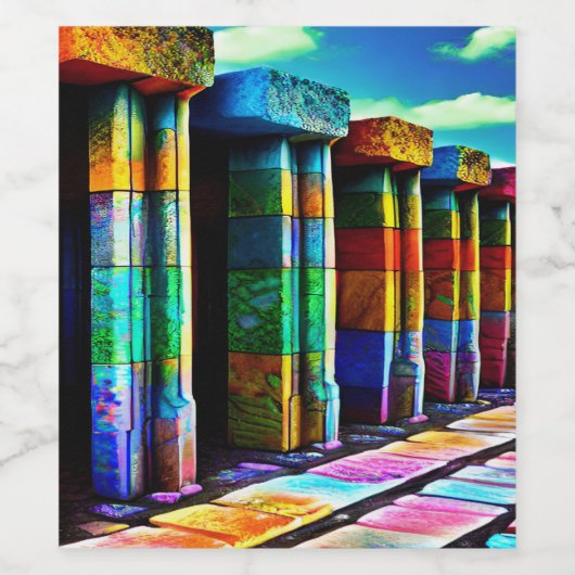 Psychedelic Stones Wijn Etiket (Enkel label)