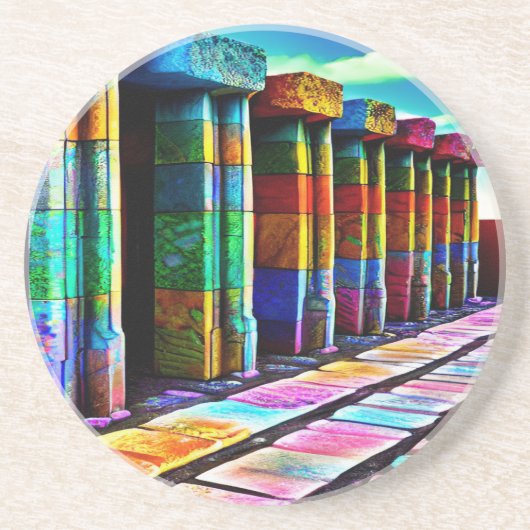 Psychedelic Stones Zandsteen Onderzetter (Voorkant)