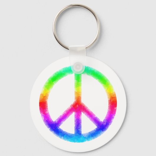 Psychedelic Stropdas-Dye Peace Sign Sleutelhanger  (Voorkant)