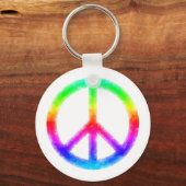 Psychedelic Stropdas-Dye Peace Sign Sleutelhanger  (Voorkant)